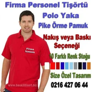 Baskılı polo yaka tişört