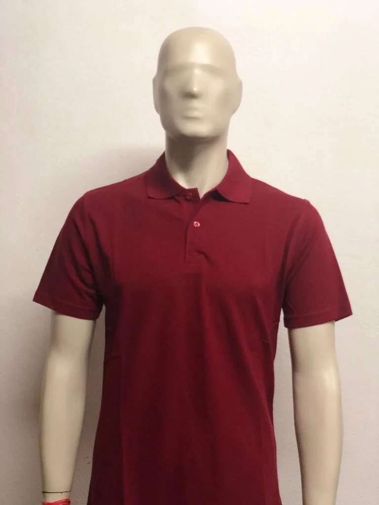 Baskısız Tişört polo yaka bordo